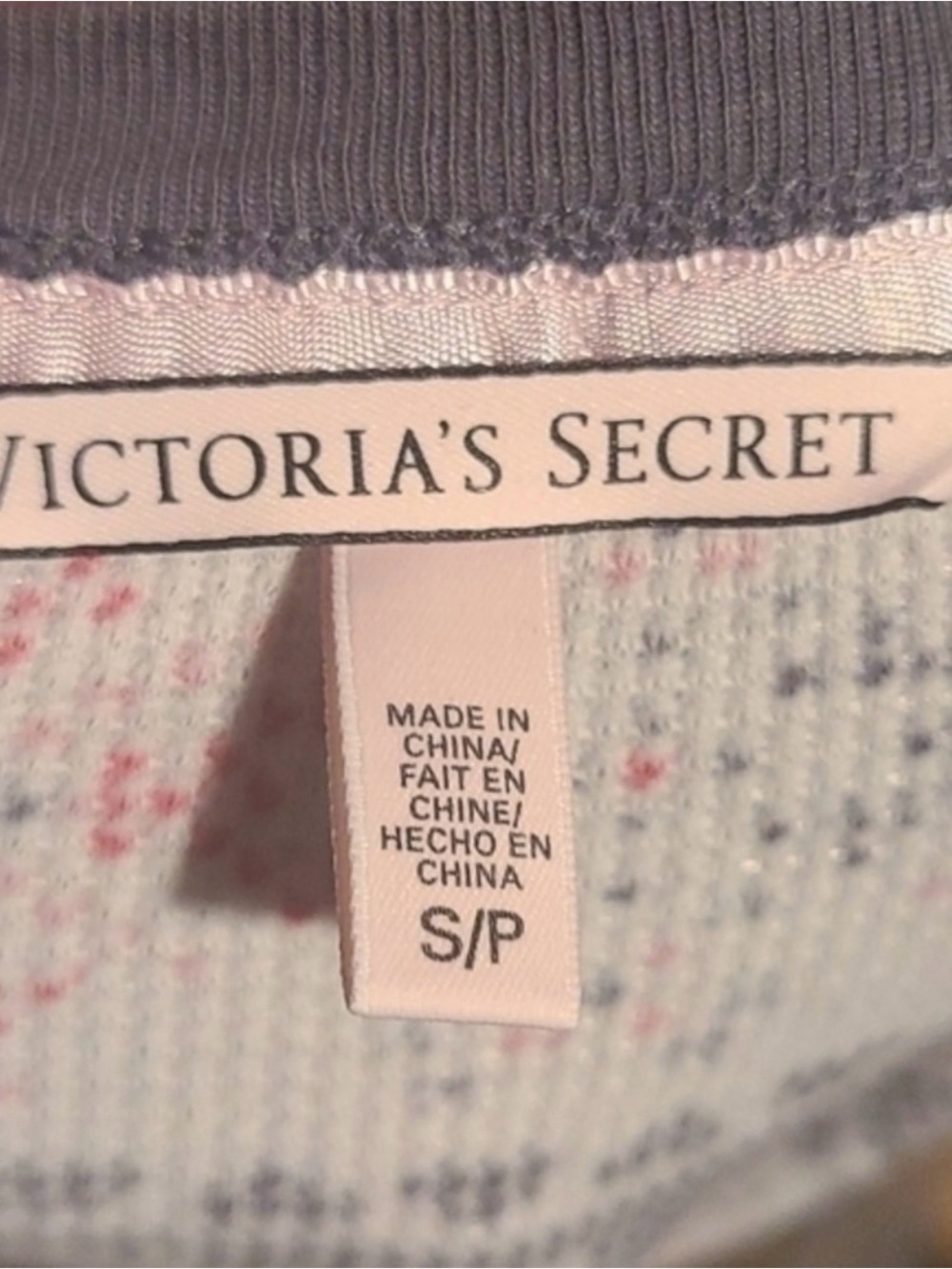 Victoria's Secret Pink Gray Thermal Top Pajama Night Shirt - Picture 6 of 7